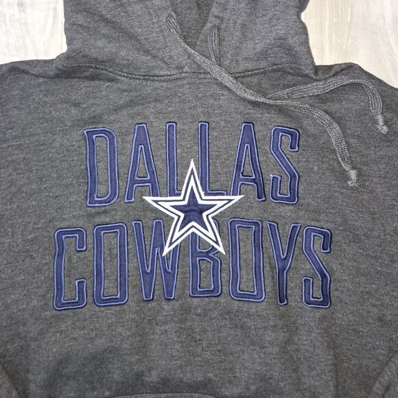 Dallas Cowboys Gray Hoodie NFL Football Sweatshirt Star Logo Cozy Winter - Picture 3 of 6